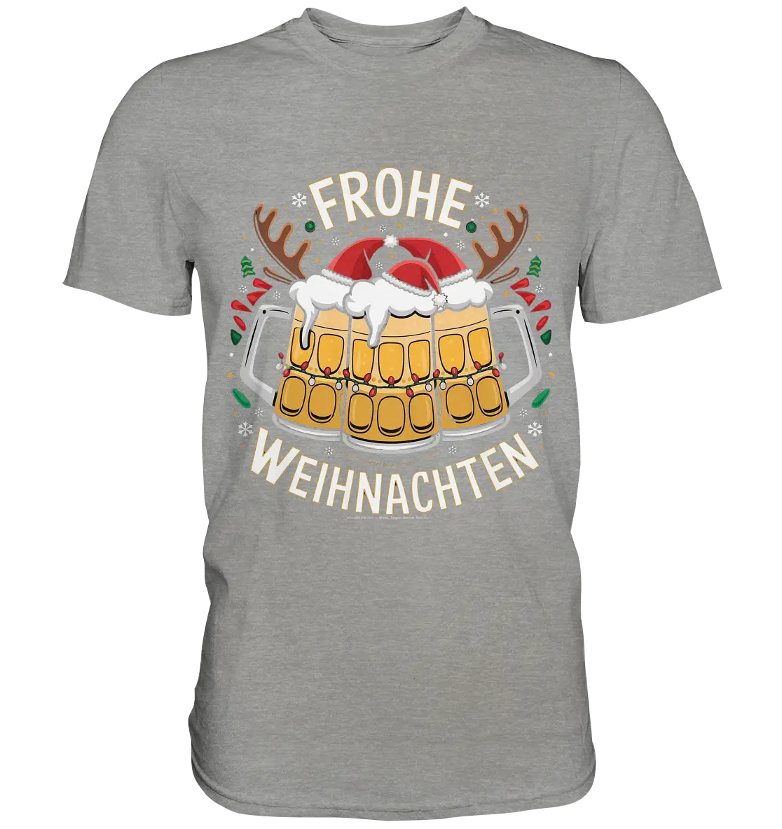 Frohe Weihnachten mit Bierkrügen - Premium Shirt Bright Lights Arts