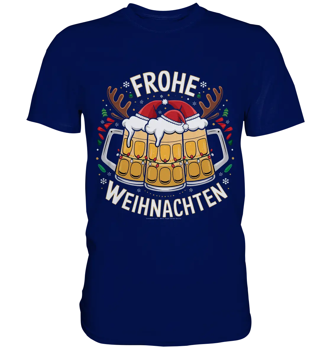 Frohe Weihnachten mit Bierkrügen - Premium Shirt Bright Lights Arts