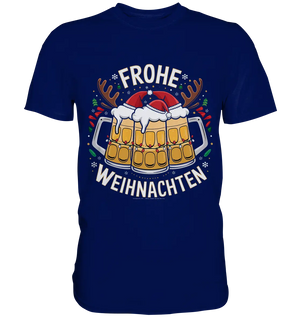Frohe Weihnachten mit Bierkrügen - Premium Shirt Bright Lights Arts