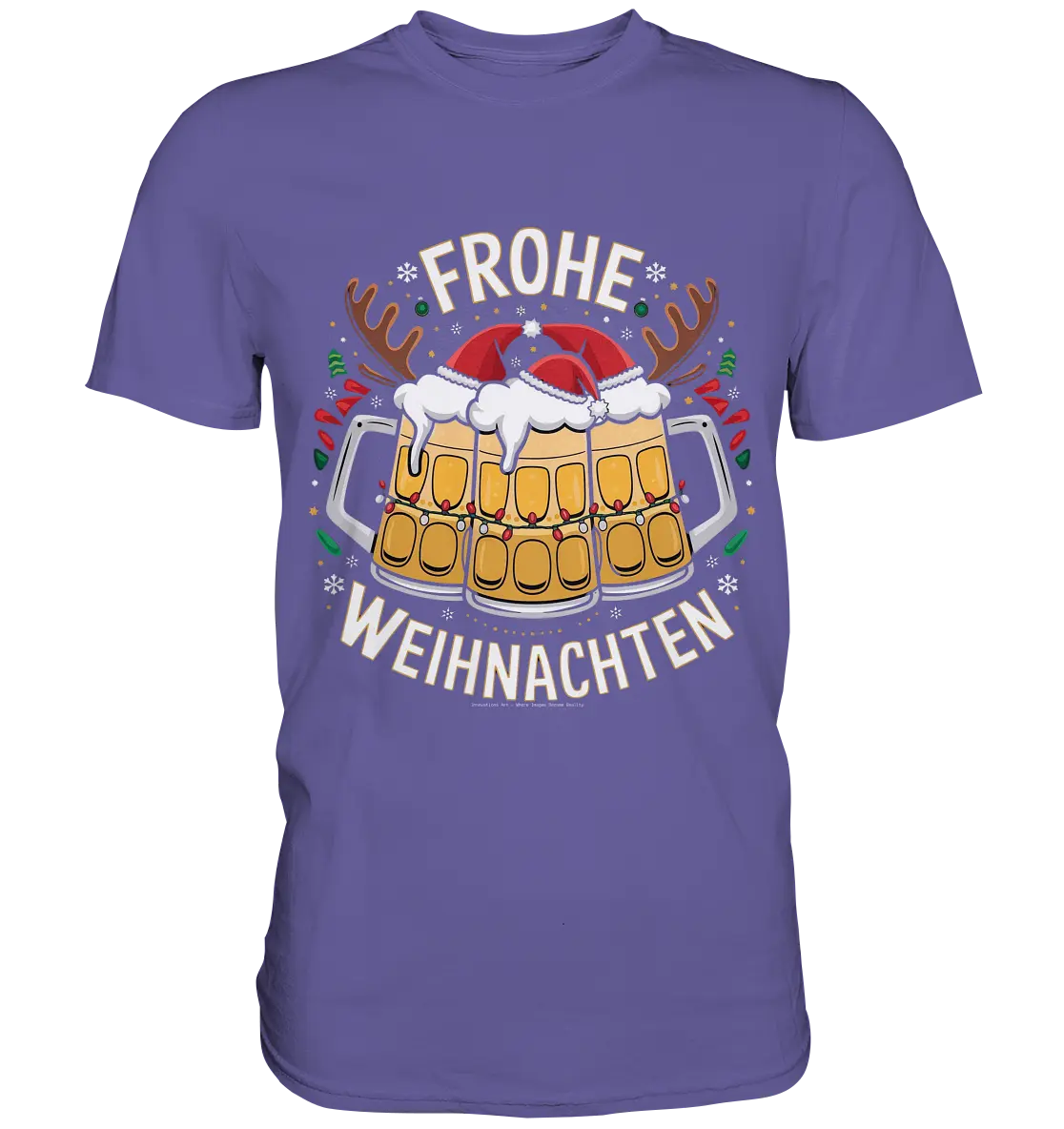 Frohe Weihnachten mit Bierkrügen - Premium Shirt Bright Lights Arts