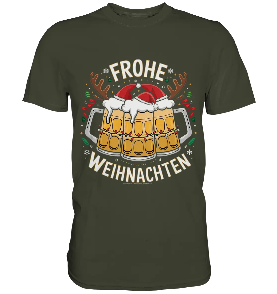 Frohe Weihnachten mit Bierkrügen - Premium Shirt Bright Lights Arts