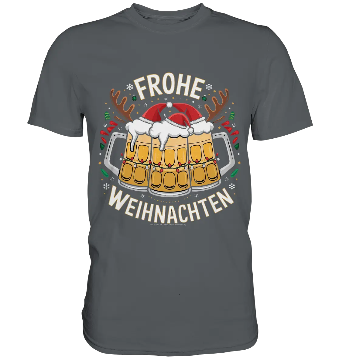 Frohe Weihnachten mit Bierkrügen - Premium Shirt Bright Lights Arts