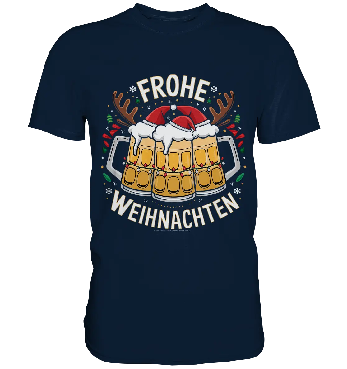 Frohe Weihnachten mit Bierkrügen - Premium Shirt Bright Lights Arts