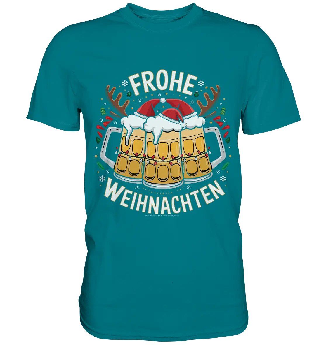 Frohe Weihnachten mit Bierkrügen - Premium Shirt Bright Lights Arts