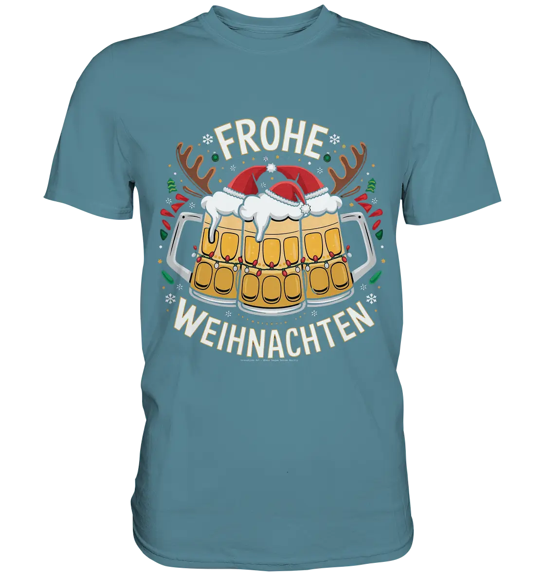 Frohe Weihnachten mit Bierkrügen - Premium Shirt Bright Lights Arts