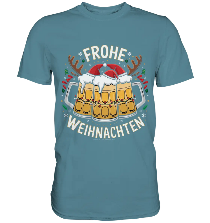 Frohe Weihnachten mit Bierkrügen - Premium Shirt Bright Lights Arts