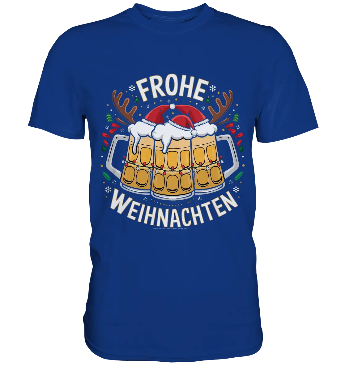 Frohe Weihnachten mit Bierkrügen - Premium Shirt Bright Lights Arts
