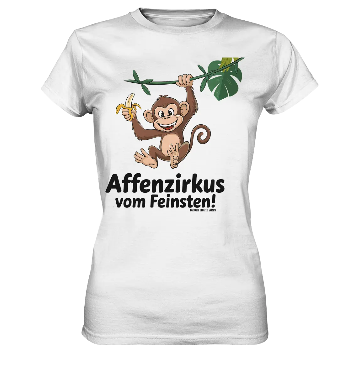 Fröhlicher Affe mit Banane - Affenzirkus - Ladies Premium Shirt Bright Lights Arts