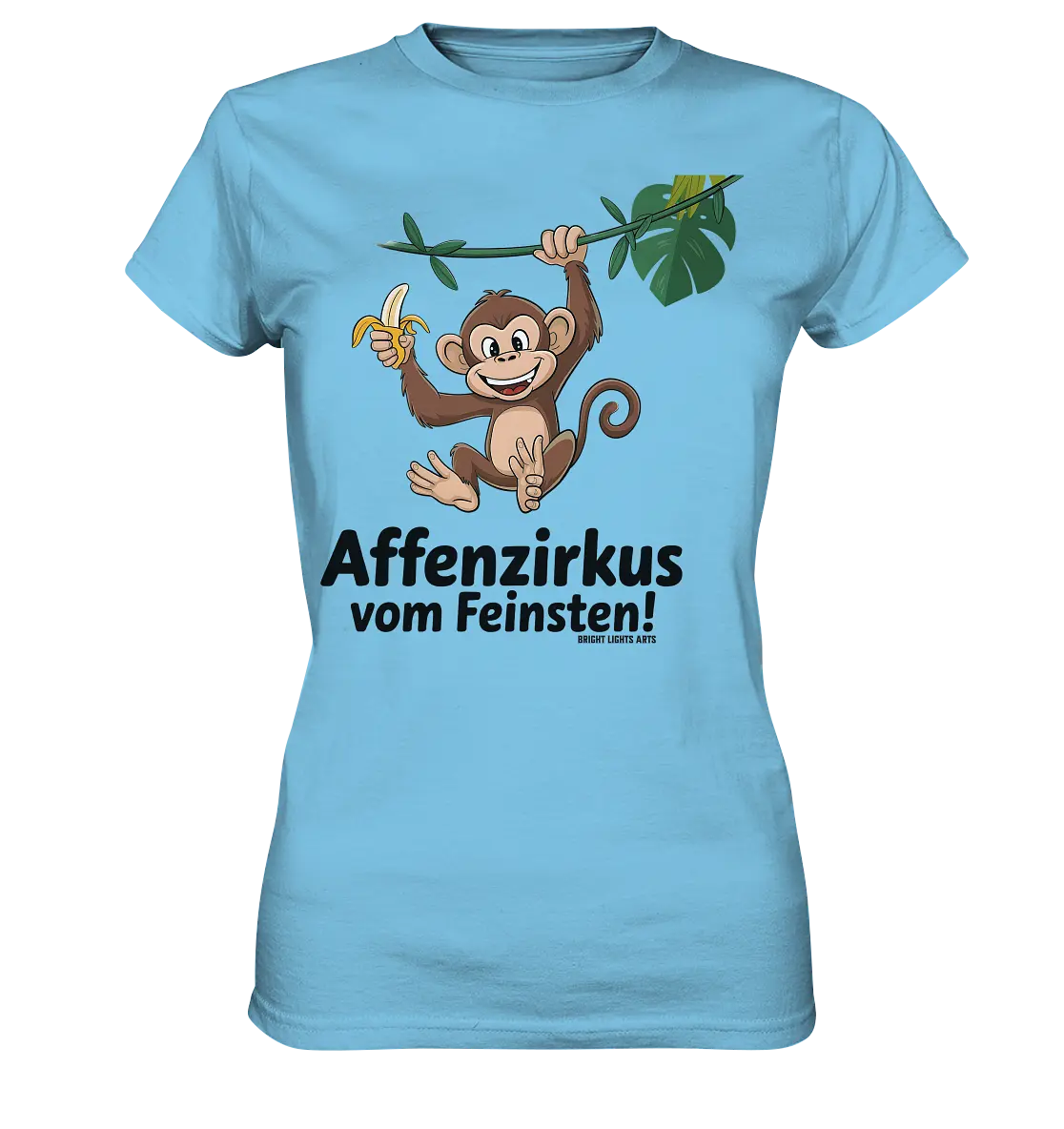 Fröhlicher Affe mit Banane - Affenzirkus - Ladies Premium Shirt Bright Lights Arts