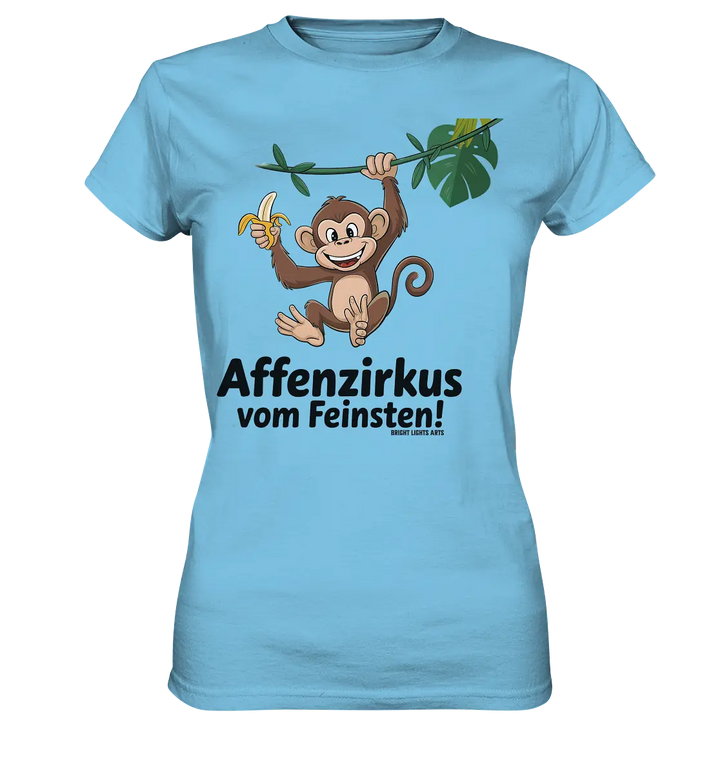 Fröhlicher Affe mit Banane - Affenzirkus - Ladies Premium Shirt Bright Lights Arts