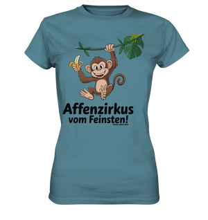 Fröhlicher Affe mit Banane - Affenzirkus - Ladies Premium Shirt Bright Lights Arts