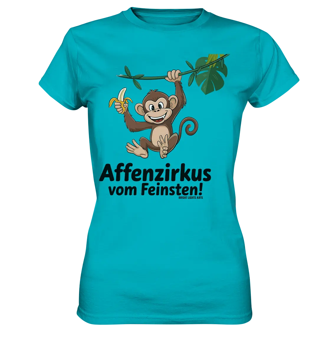 Fröhlicher Affe mit Banane - Affenzirkus - Ladies Premium Shirt Bright Lights Arts