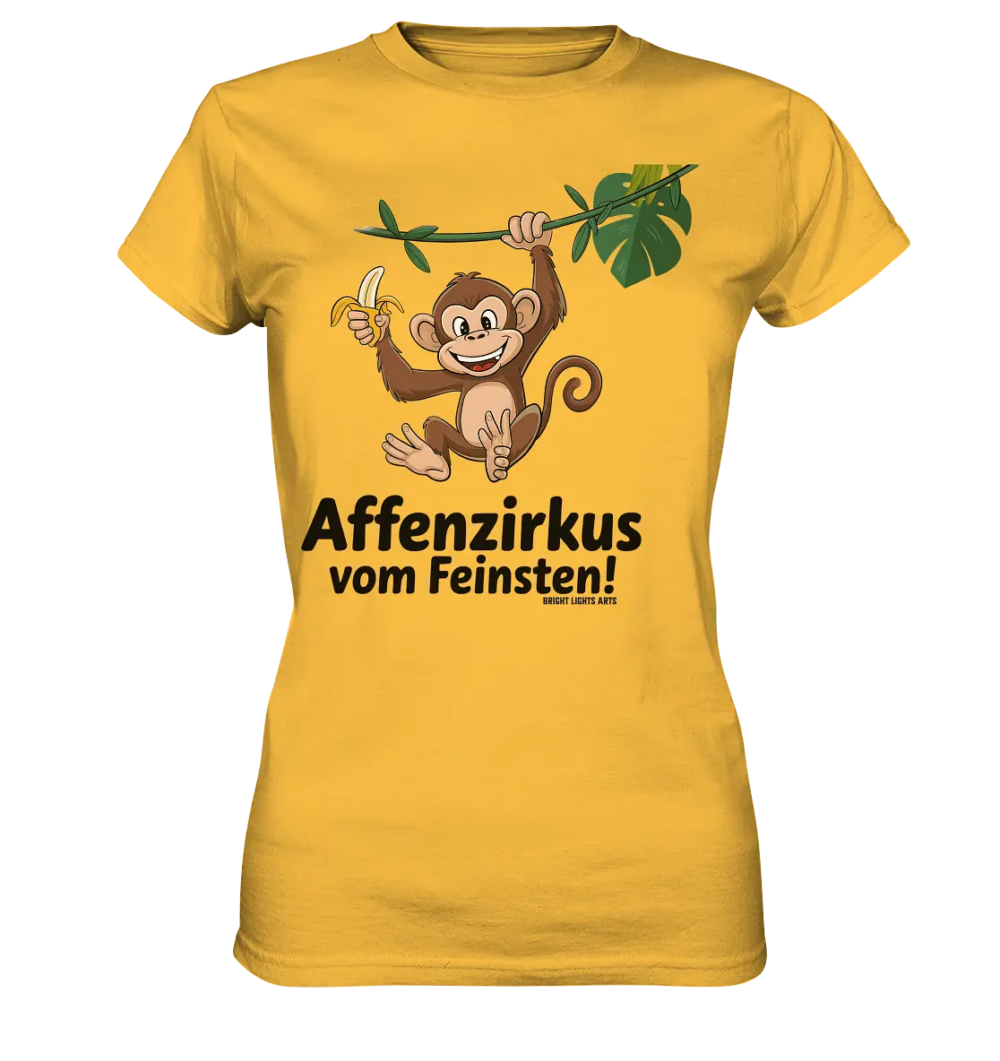 Fröhlicher Affe mit Banane - Affenzirkus - Ladies Premium Shirt Bright Lights Arts