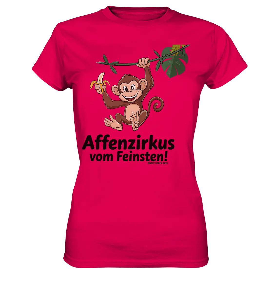 Fröhlicher Affe mit Banane - Affenzirkus - Ladies Premium Shirt Bright Lights Arts