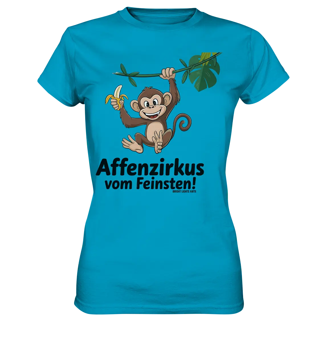 Fröhlicher Affe mit Banane - Affenzirkus - Ladies Premium Shirt Bright Lights Arts