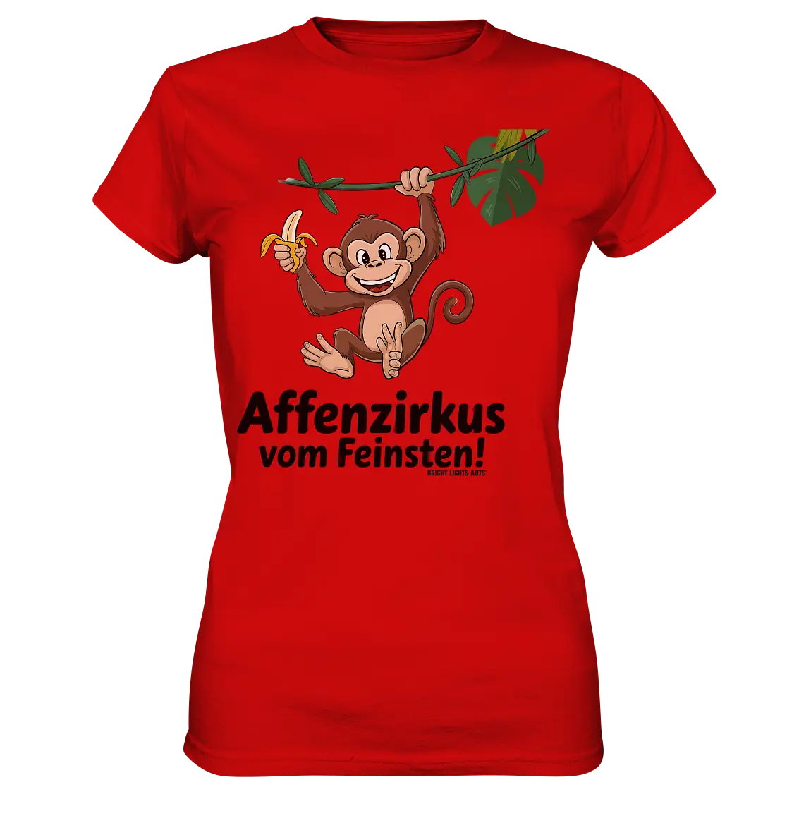 Fröhlicher Affe mit Banane - Affenzirkus - Ladies Premium Shirt Bright Lights Arts