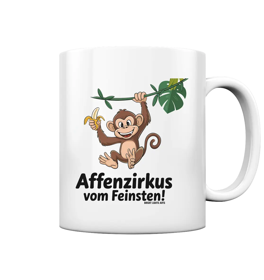 Fröhlicher Affe mit Banane - Affenzirkus - Tasse glossy Bright Lights Arts