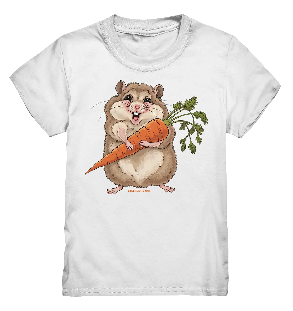 Fröhlicher Hamster mit Möhre - Kids Premium Shirt Bright Lights Arts