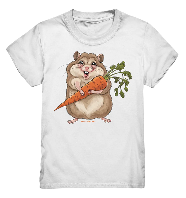 Fröhlicher Hamster mit Möhre - Kids Premium Shirt Bright Lights Arts