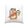 Fröhlicher Hamster mit Möhre - Kissen 40x40cm Bright Lights Arts
