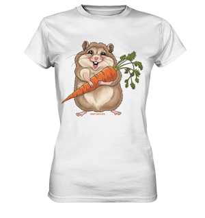 Fröhlicher Hamster mit Möhre - Ladies Premium Shirt Bright Lights Arts