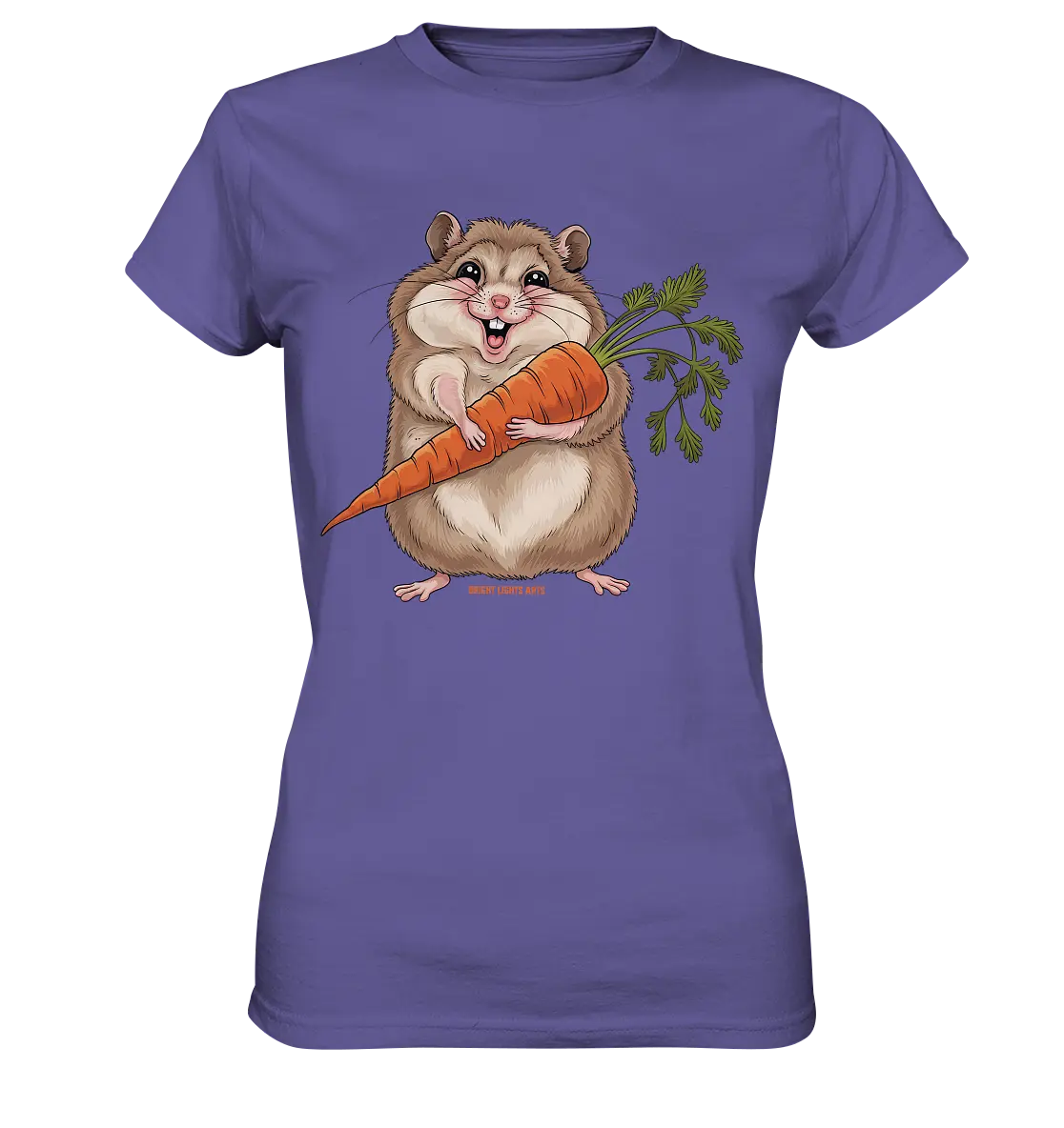 Fröhlicher Hamster mit Möhre - Ladies Premium Shirt Bright Lights Arts
