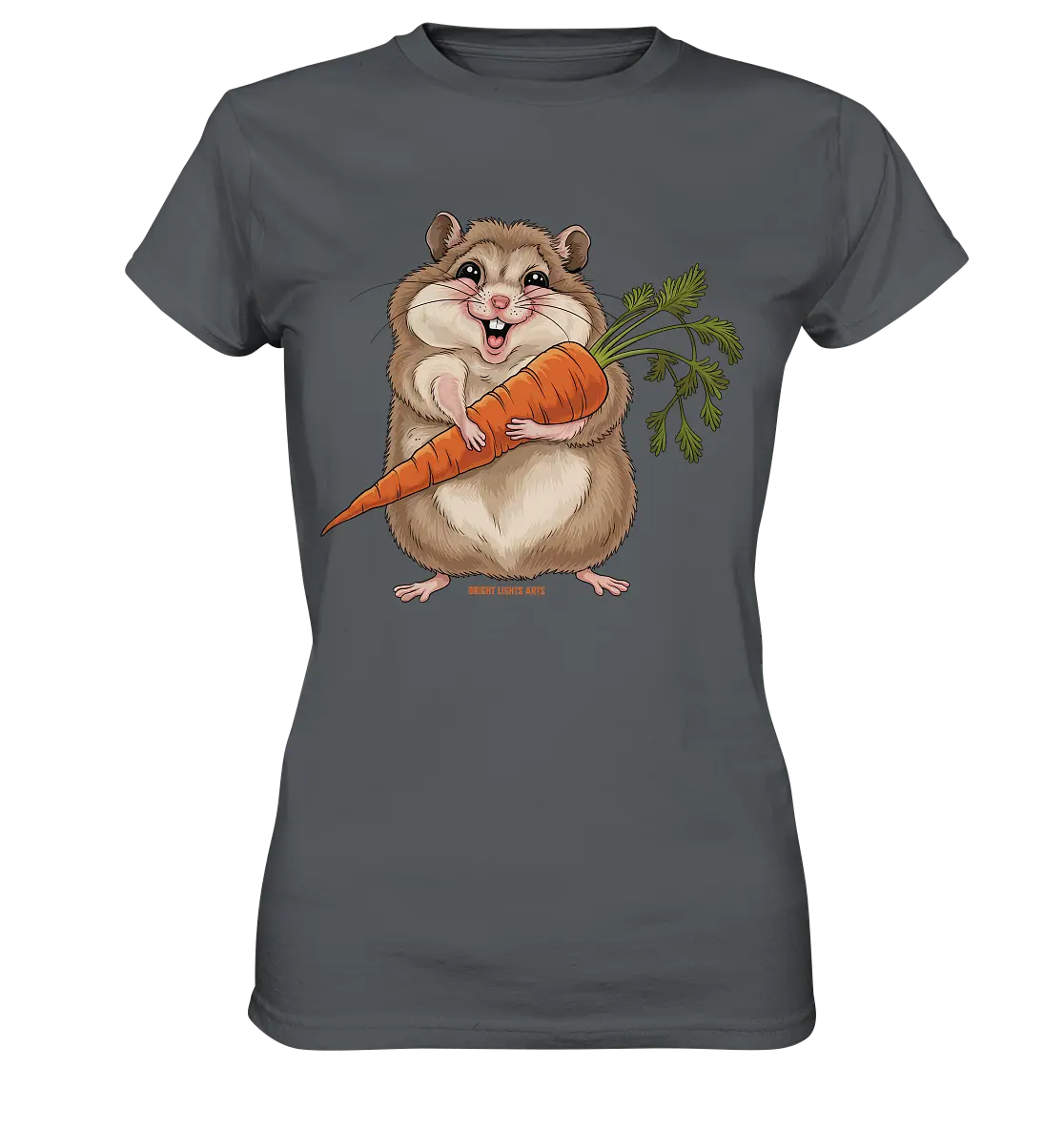 Fröhlicher Hamster mit Möhre - Ladies Premium Shirt Bright Lights Arts