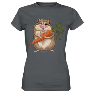 Fröhlicher Hamster mit Möhre - Ladies Premium Shirt Bright Lights Arts