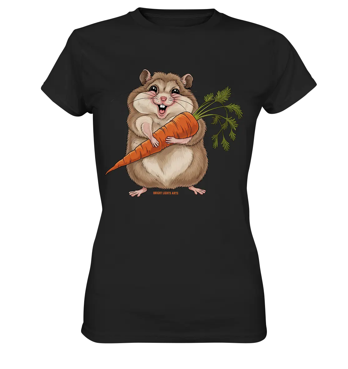 Fröhlicher Hamster mit Möhre - Ladies Premium Shirt Bright Lights Arts