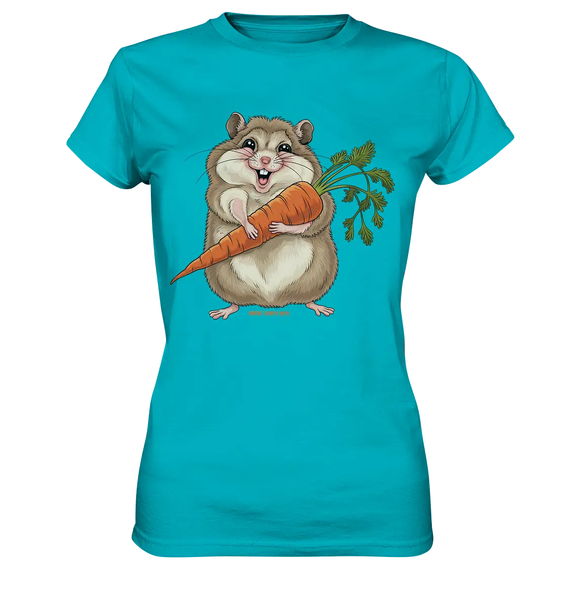 Fröhlicher Hamster mit Möhre - Ladies Premium Shirt Bright Lights Arts