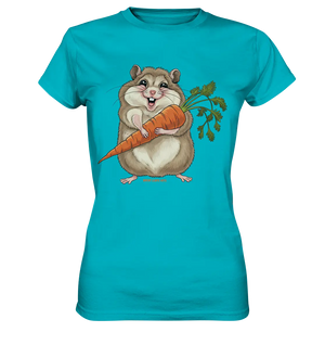 Fröhlicher Hamster mit Möhre - Ladies Premium Shirt Bright Lights Arts