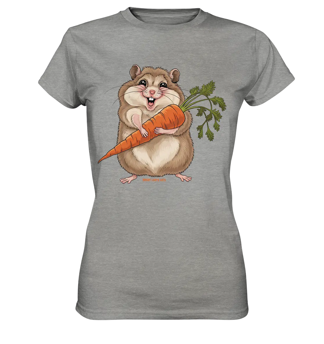 Fröhlicher Hamster mit Möhre - Ladies Premium Shirt Bright Lights Arts
