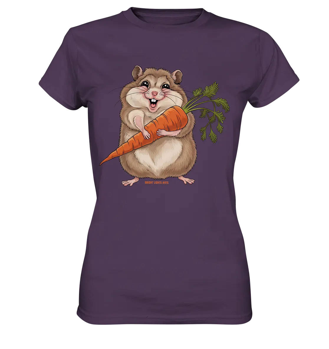 Fröhlicher Hamster mit Möhre - Ladies Premium Shirt Bright Lights Arts