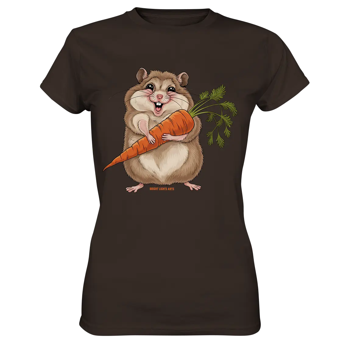 Fröhlicher Hamster mit Möhre - Ladies Premium Shirt Bright Lights Arts