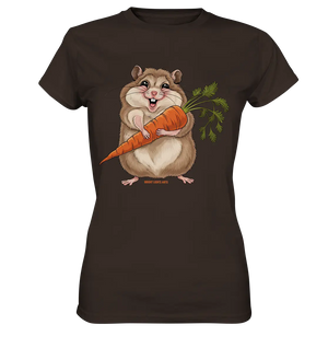 Fröhlicher Hamster mit Möhre - Ladies Premium Shirt Bright Lights Arts