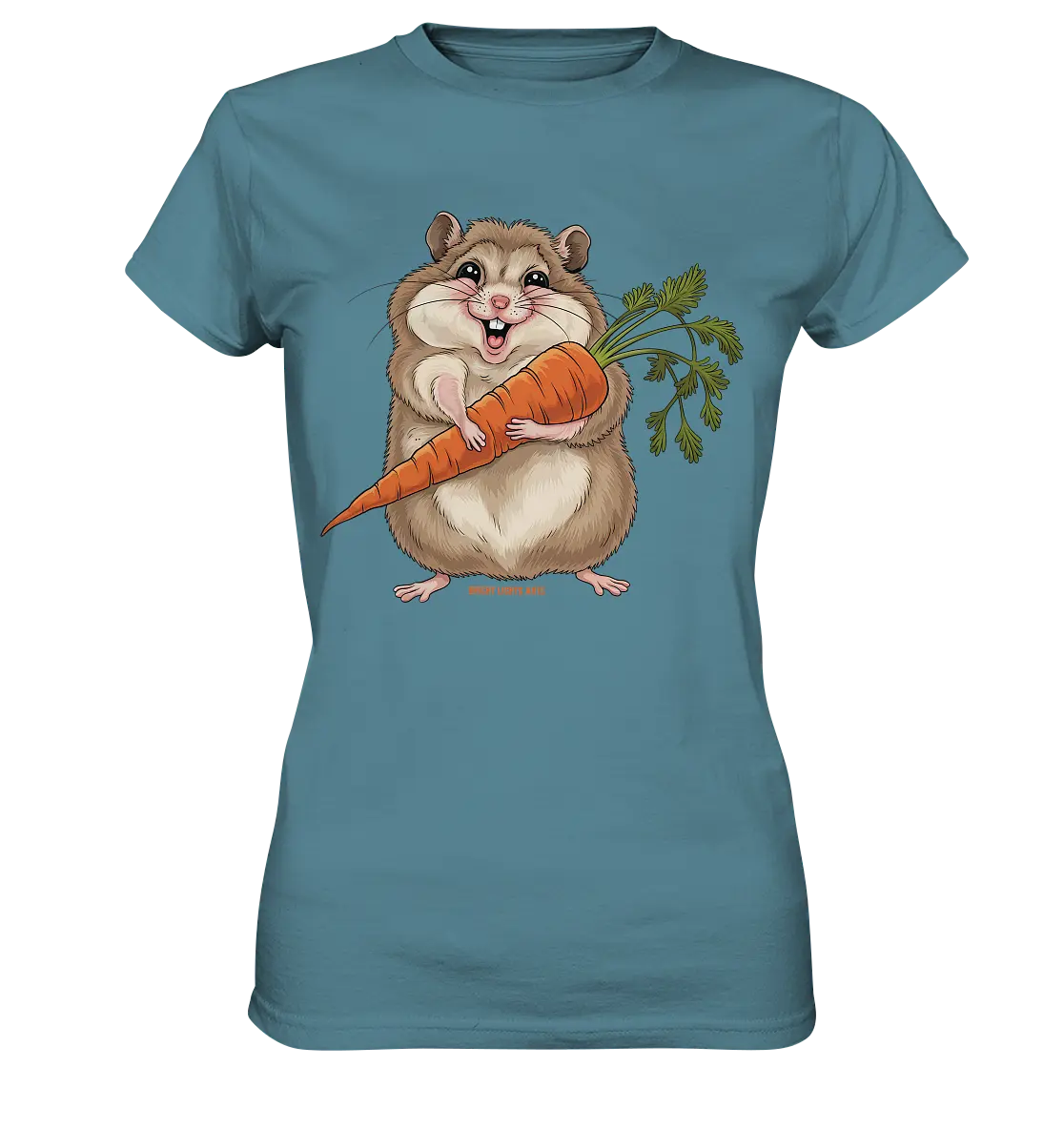 Fröhlicher Hamster mit Möhre - Ladies Premium Shirt Bright Lights Arts