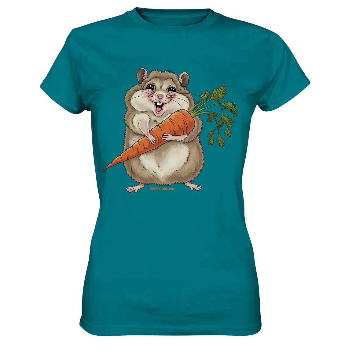 Fröhlicher Hamster mit Möhre - Ladies Premium Shirt Bright Lights Arts