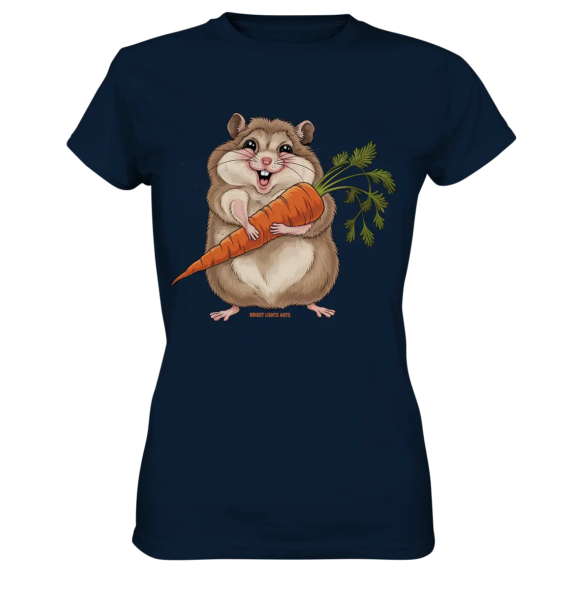 Fröhlicher Hamster mit Möhre - Ladies Premium Shirt Bright Lights Arts