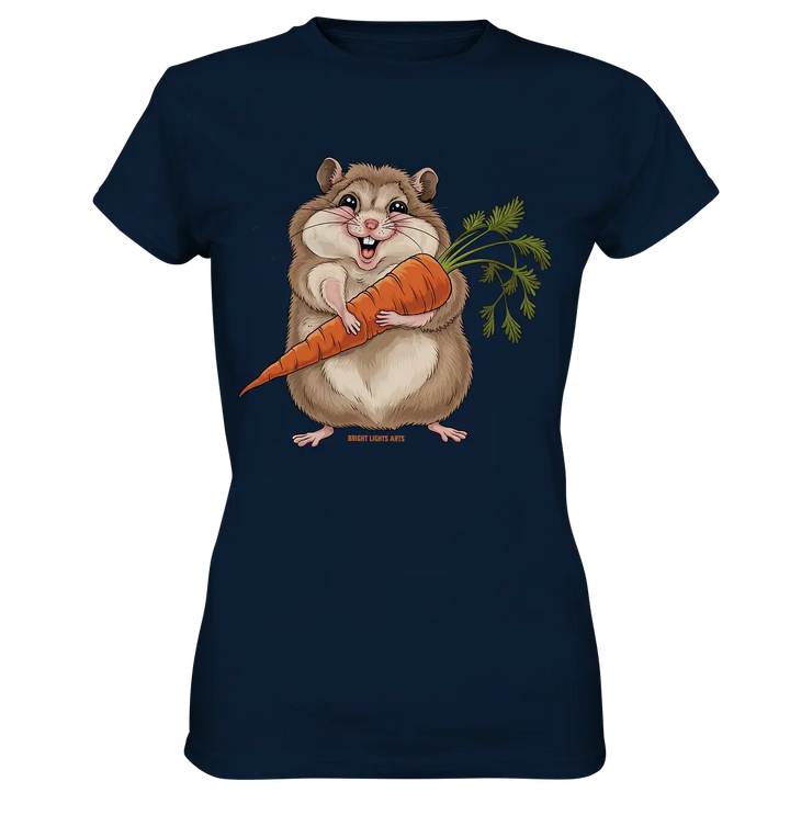 Fröhlicher Hamster mit Möhre - Ladies Premium Shirt Bright Lights Arts