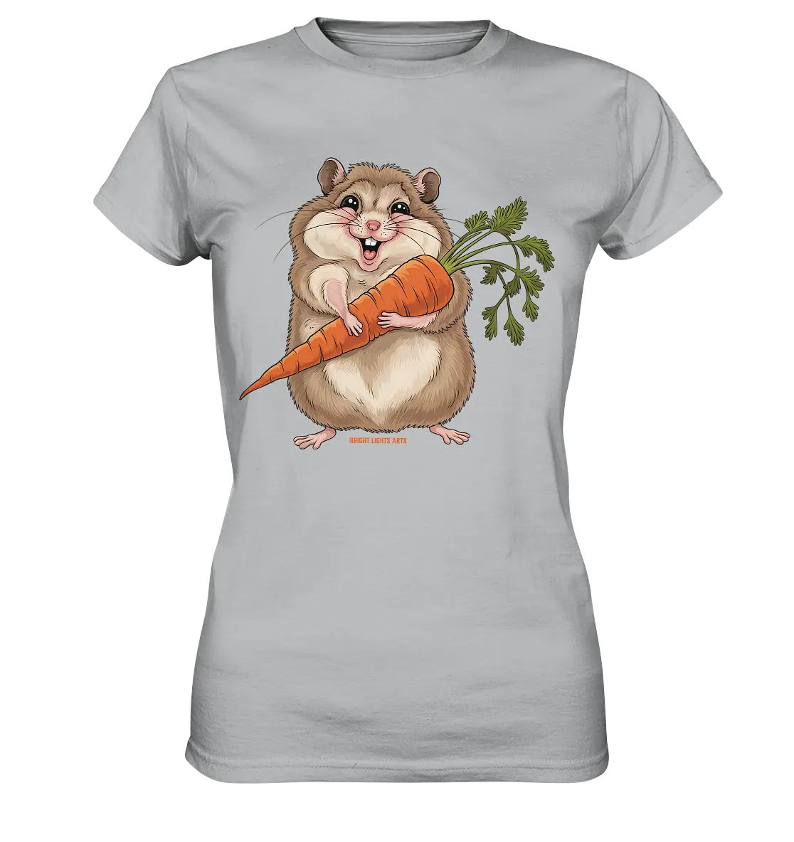 Fröhlicher Hamster mit Möhre - Ladies Premium Shirt Bright Lights Arts