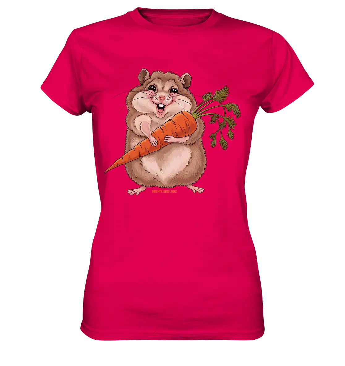 Fröhlicher Hamster mit Möhre - Ladies Premium Shirt Bright Lights Arts