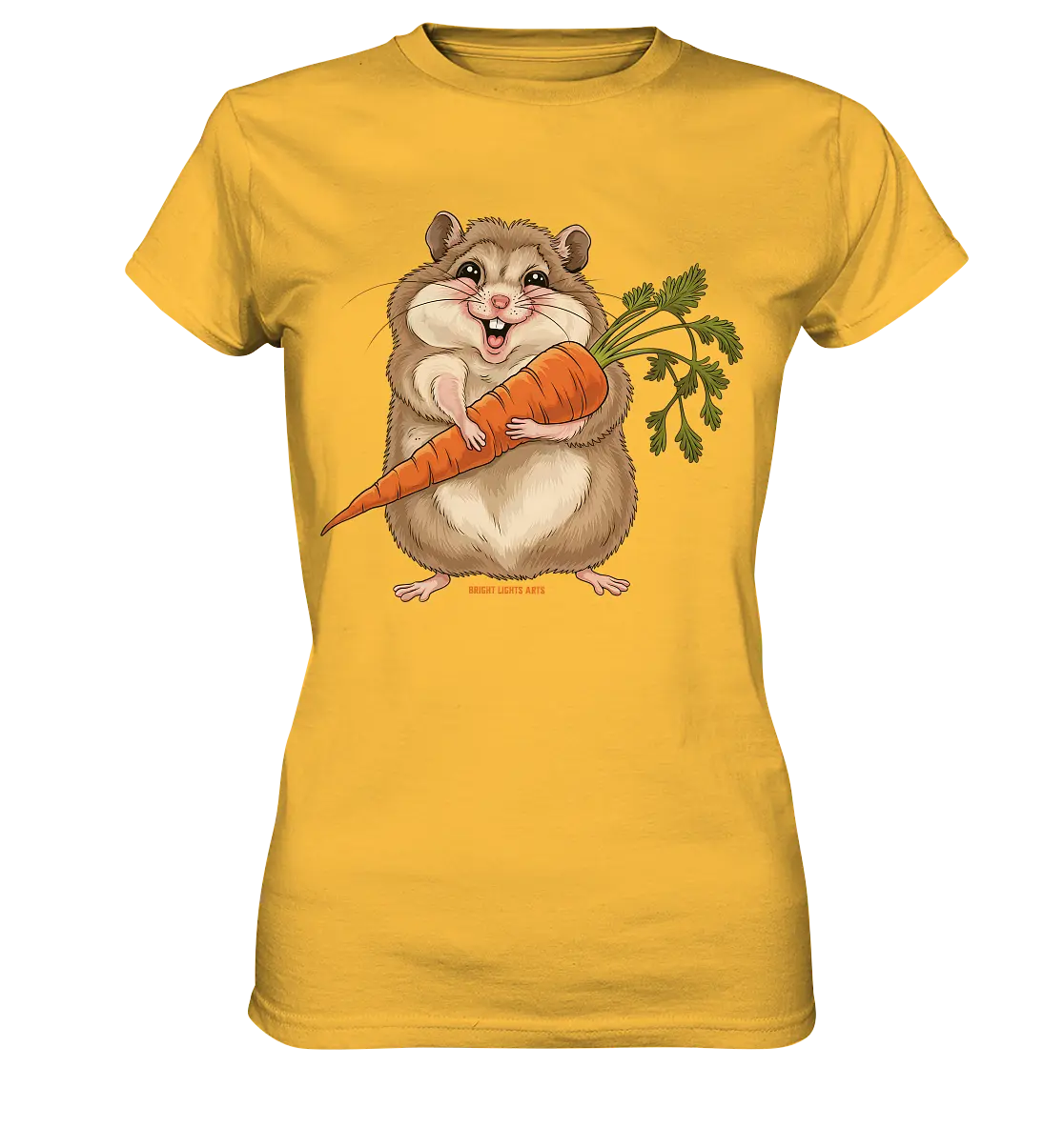 Fröhlicher Hamster mit Möhre - Ladies Premium Shirt Bright Lights Arts