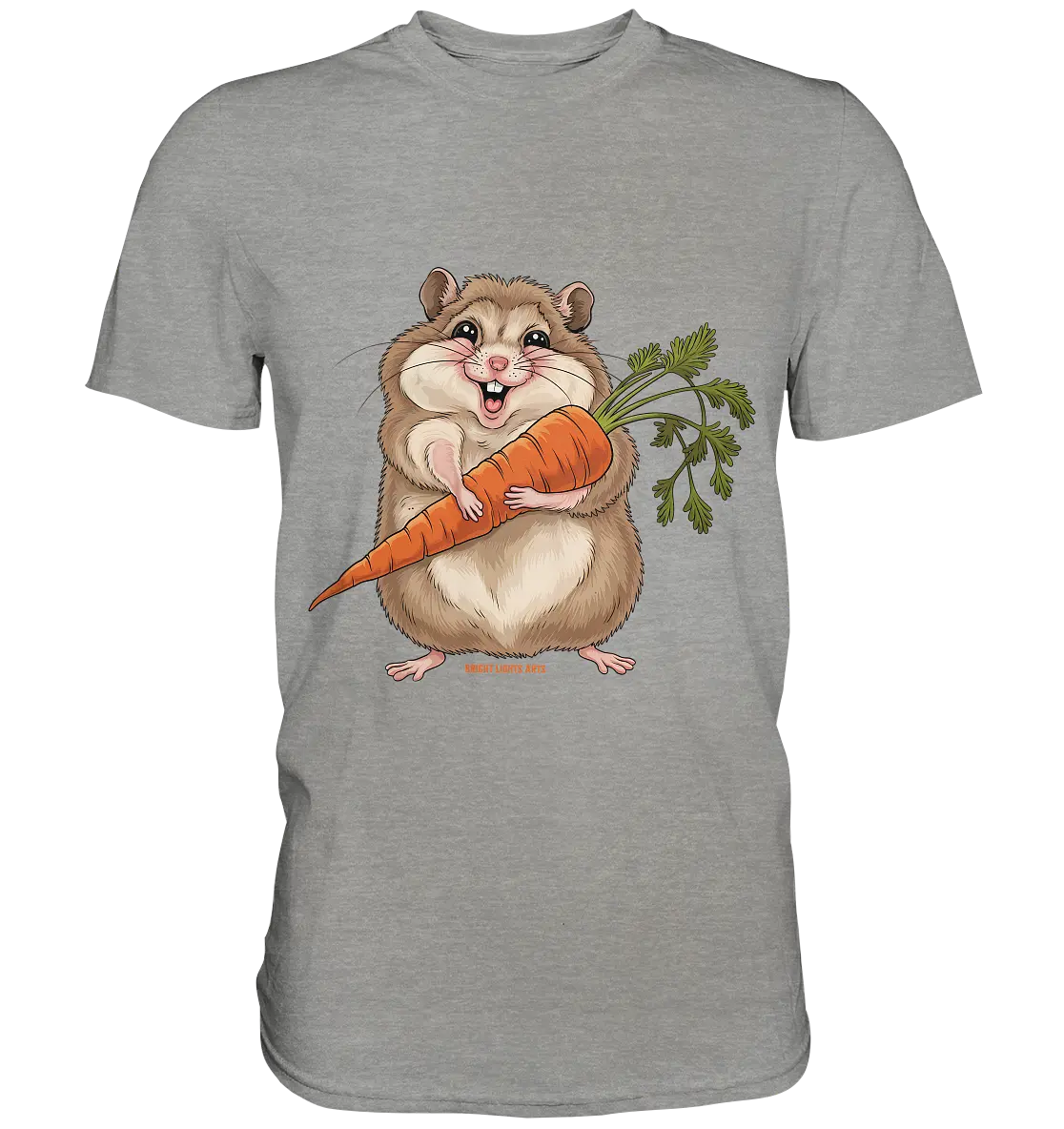 Fröhlicher Hamster mit Möhre - Premium Shirt Bright Lights Arts