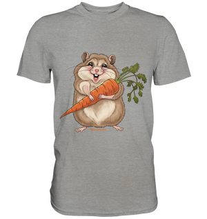 Fröhlicher Hamster mit Möhre - Premium Shirt Bright Lights Arts
