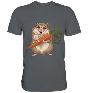 Fröhlicher Hamster mit Möhre - Premium Shirt Bright Lights Arts