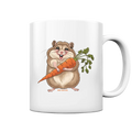 Fröhlicher Hamster mit Möhre - Tasse glossy Bright Lights Arts