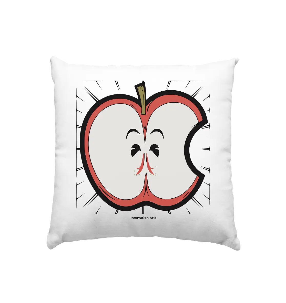 Fruchtige Energie – Humorvolles und dynamisches Apfel-Design - Kissen 40x40cm Bright Lights Arts