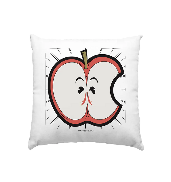 Fruchtige Energie – Humorvolles und dynamisches Apfel-Design - Kissen 40x40cm Bright Lights Arts
