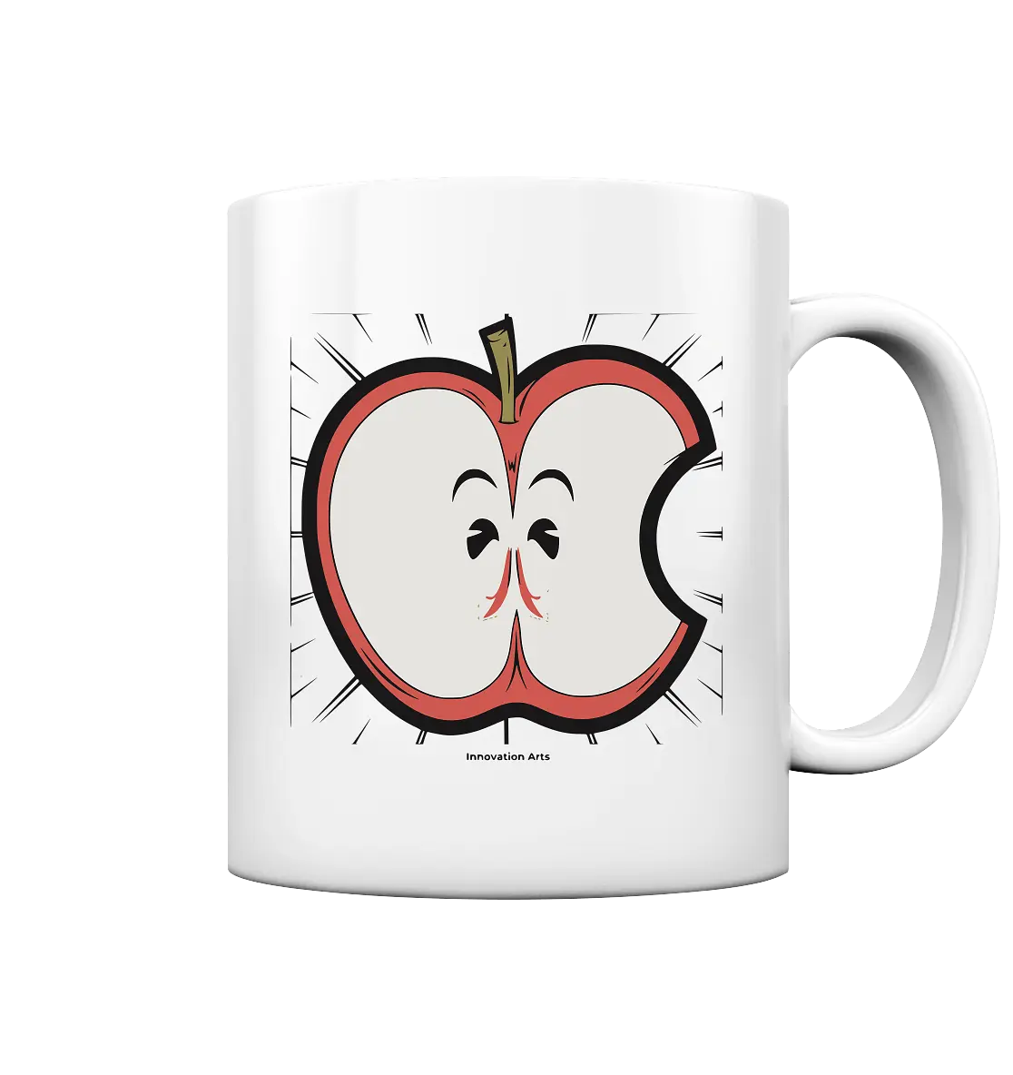 Fruchtige Energie – Humorvolles und dynamisches Apfel-Design - Tasse glossy Bright Lights Arts