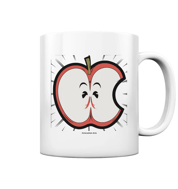 Fruchtige Energie – Humorvolles und dynamisches Apfel-Design - Tasse glossy Bright Lights Arts